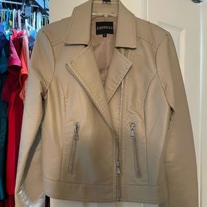 Express faux leather jacket with zippers